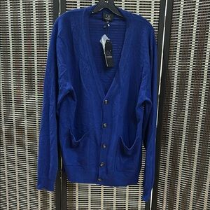 Qi Blue Knit Cardigan Sweater